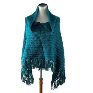 Handmade Crochet Fringe Boho Poncho